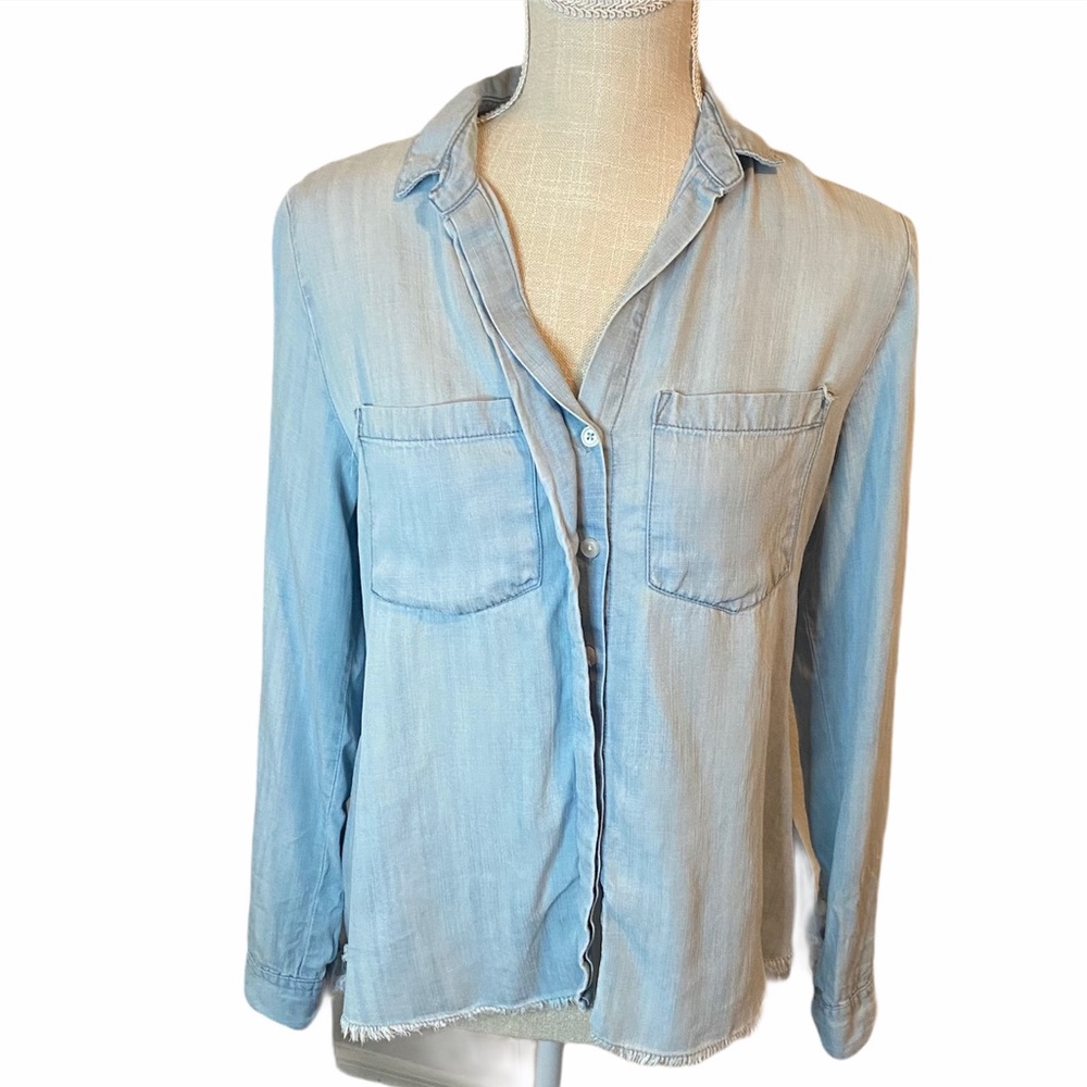 Harper Split Back Blue Blouse Size Small